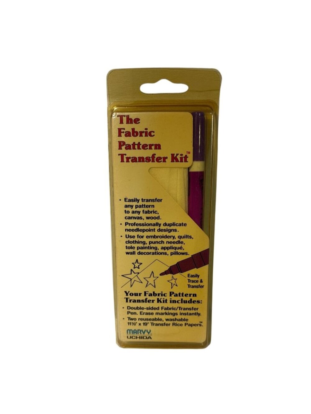 The Fabric Pattern Transfer Kit Marvy Uchida Double Sided Pen Reusable Rice Pape